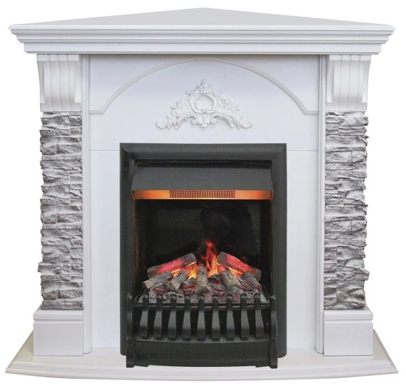 Каминокомплект RealFlame Athena Corner GR STD/EUG/25/25&#039;5 WT с очагом 3D Oregan